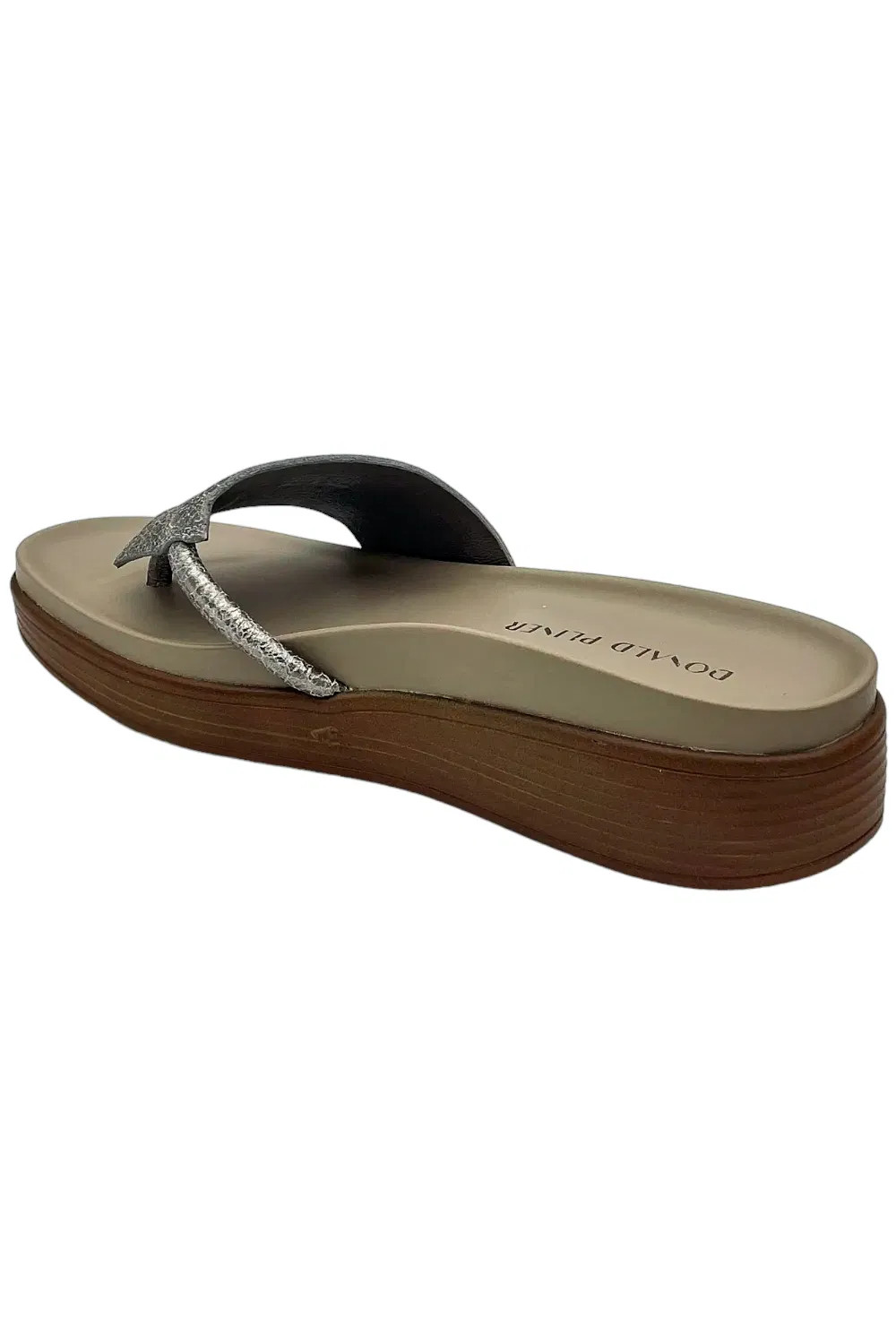 Donald Pliner Women's Fifi Pebbled Metallic Sandals Light Taupe