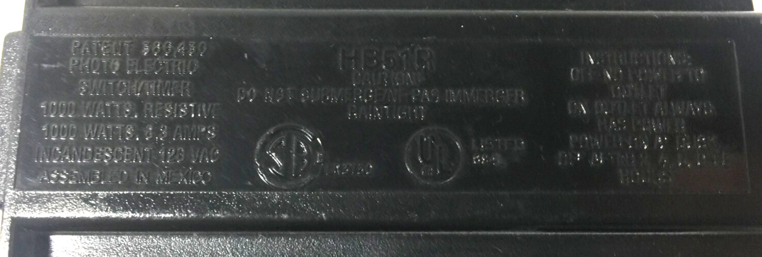 Intermatic Timer / HB51R / Programmable/ One Plug / Turns On C9