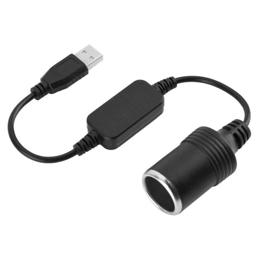 USB Port 12V Car Voltage Conversion Line Socket Power Adapter Charger Cable Line