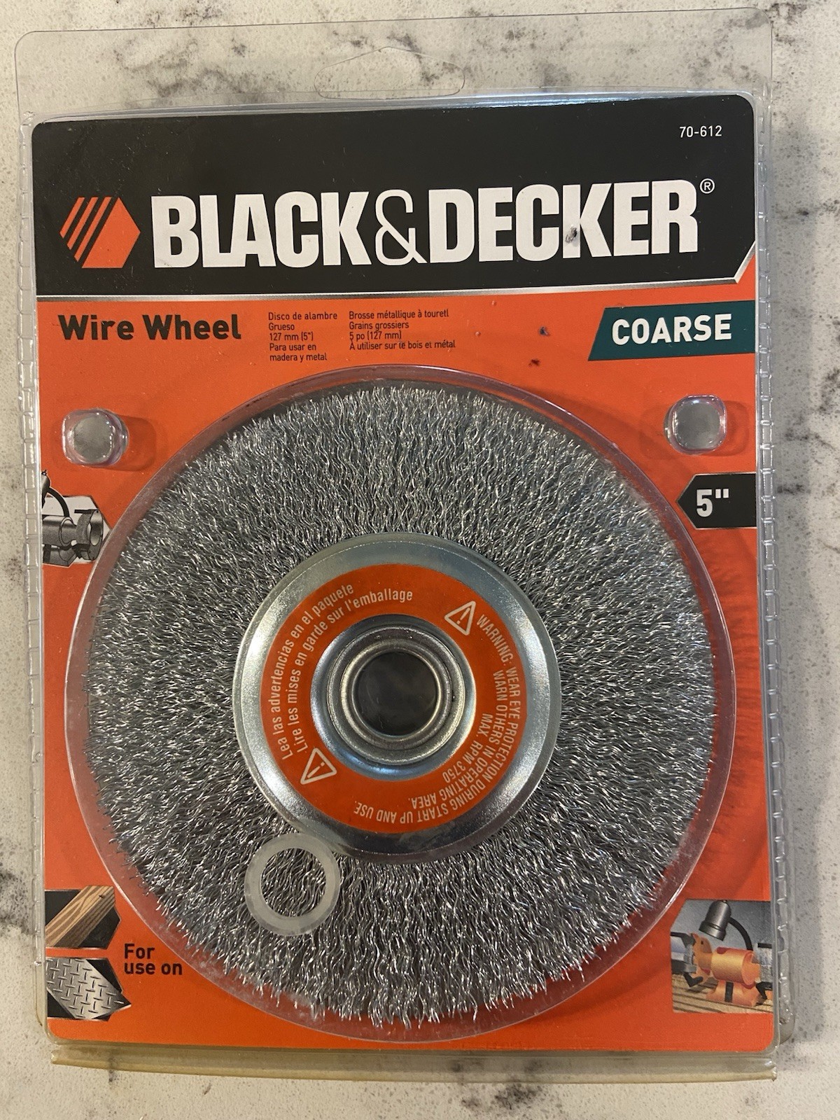 Black & Decker 5" Crimped Wire Wheel, Coarse, Bench Grinder Part No. 70-612