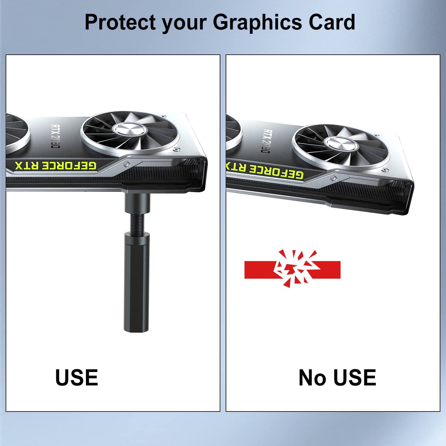 Adjustable GPU Sag Bracket Aluminum Video Card Stand Magnetic Base 2.83" to 4.6"