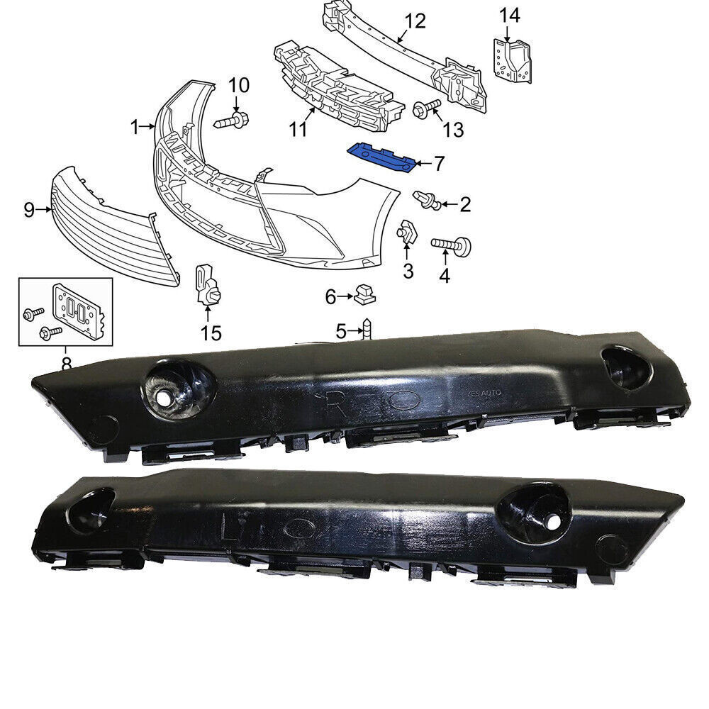 2PCS Bumper Bracket Fits For 2015-2017 Toyota Camry Front Left & Right