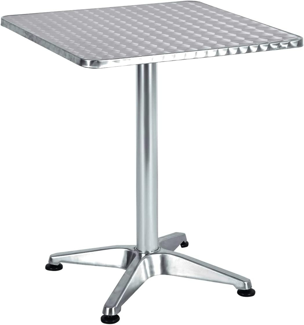 23.75" Square Stainless Steel Aluminum Restaurant Table Commercial Indoor Outdoo