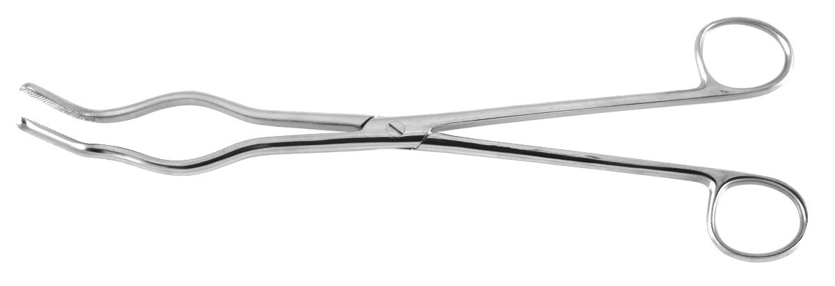 Lab Crucible Utility Tong Forceps 10" Angled Grasping Jaws Stainless steel