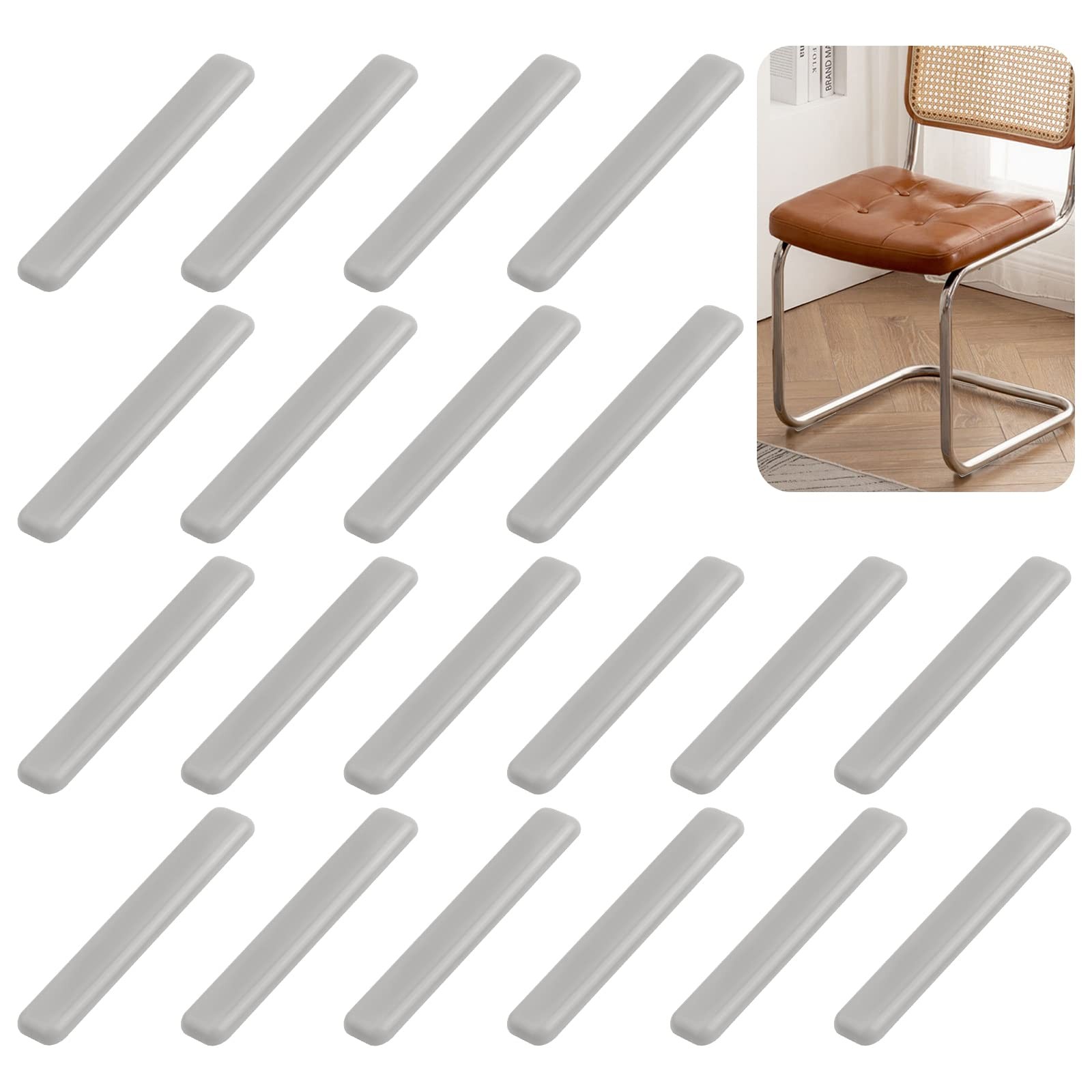 Furniture Sliders Strip 20Pcs Beige Self-Stick Furniture Sliders Adhesive Fur...