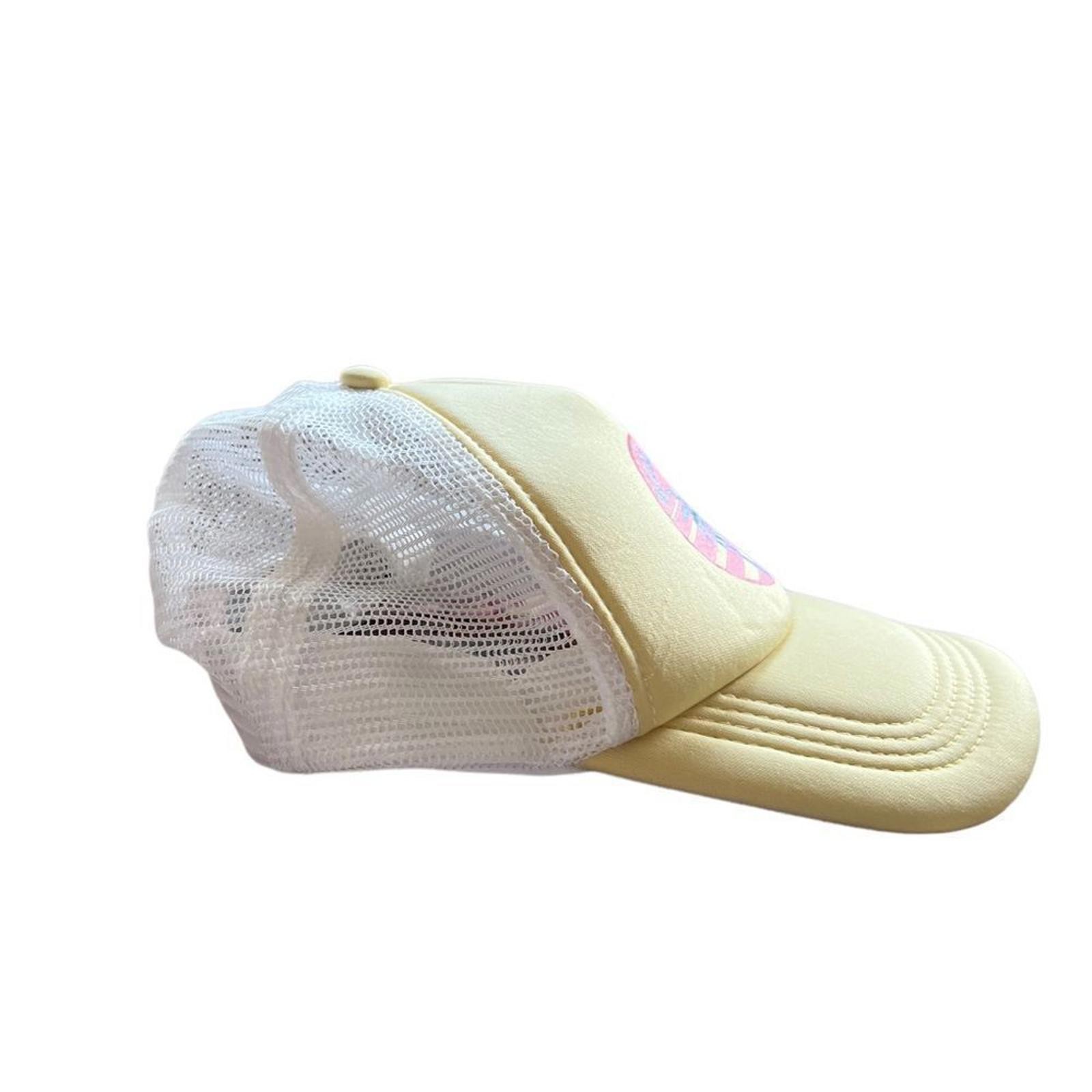 Billabong yellow and pink mesh back festival trucker hat adjustable women's OS