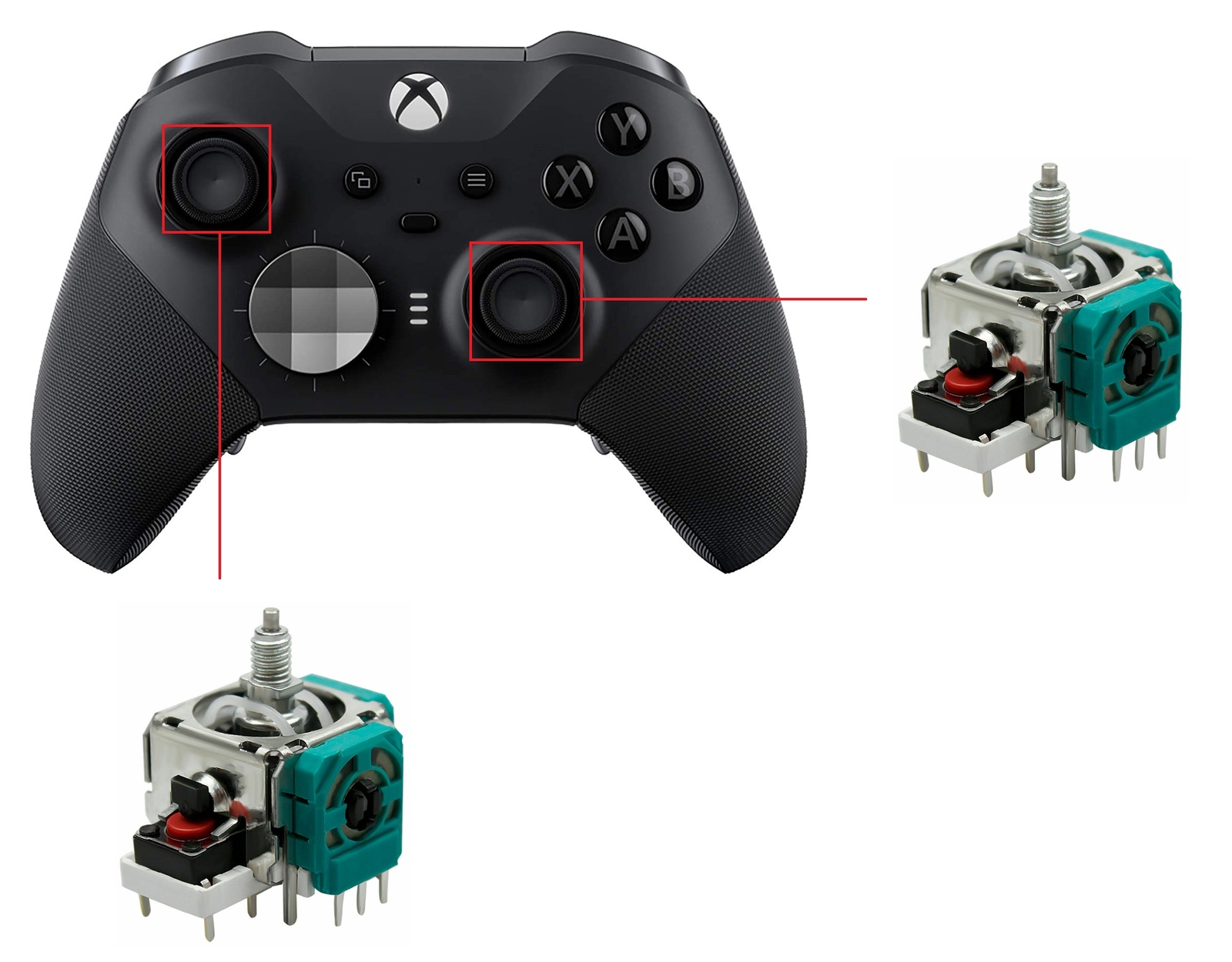 Analog Joystick Module Potentiometer Xbox Elite Series 2 Green 1797