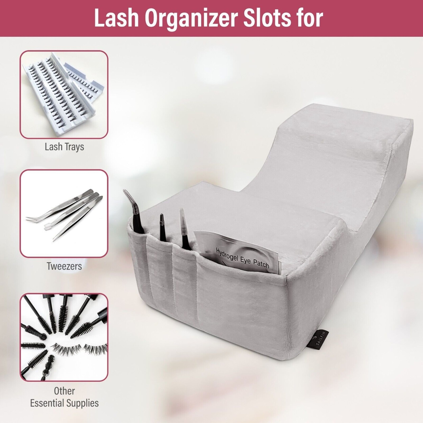 Memory Foam Lash Pillow for Eyelash Extensions, Neck Support Ergonomic Design