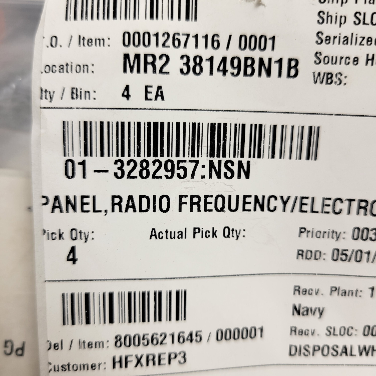 5999-01-328-2957 Ventilating Radio Frequency/electromagnetic Interfer Shield