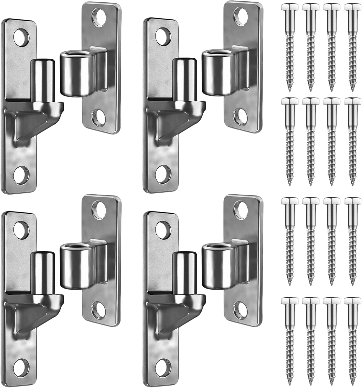 4 Pack Heavy Duty 304 Stainless Steel Gate Hinges 600 Lbs Capacity with Screws