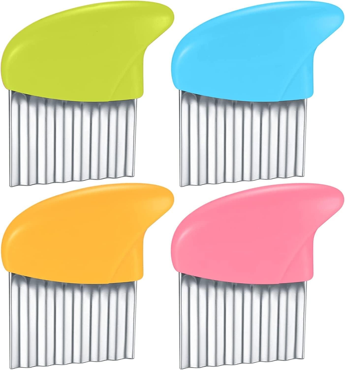 Crinkle Cutter, French Fry Potato Slicer Cutters, Stainl Steel Waffle