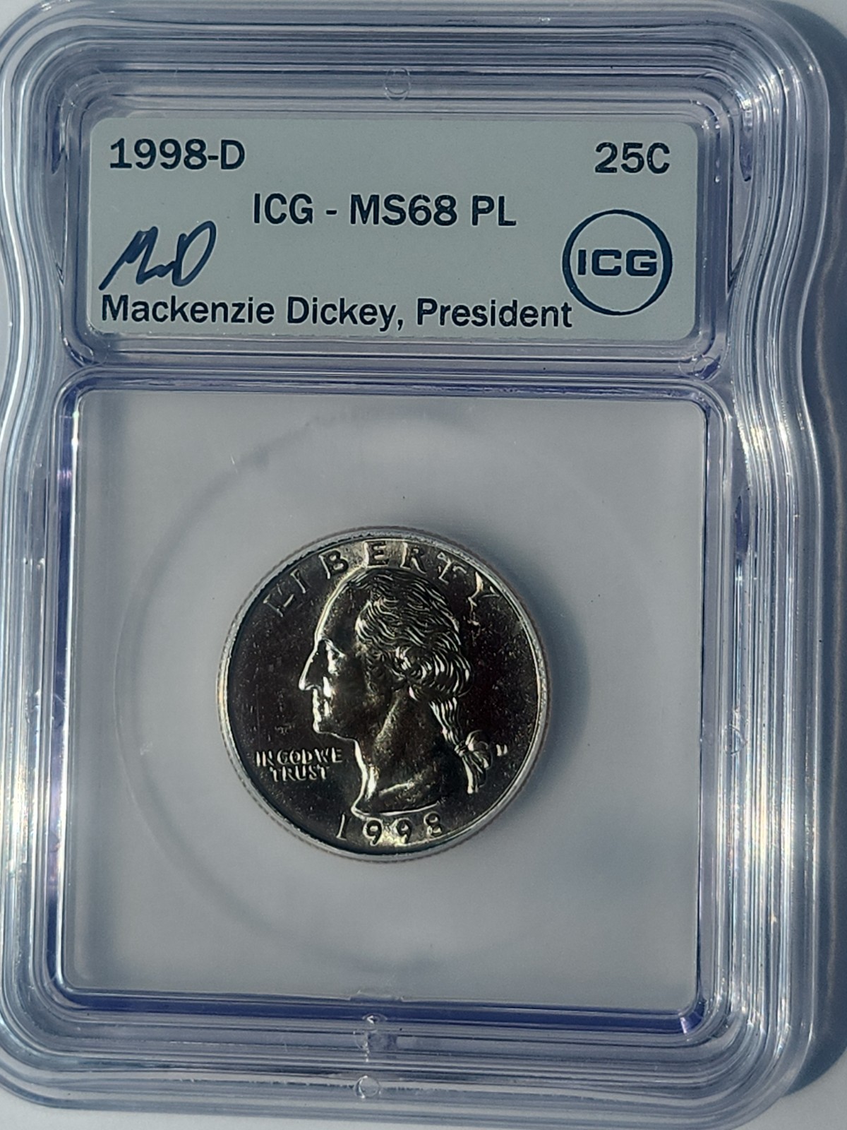 1998 D CKAD UNCIRCULATED Washington Quarter MS68 PL PROOF LIKE FREE SHIPPING