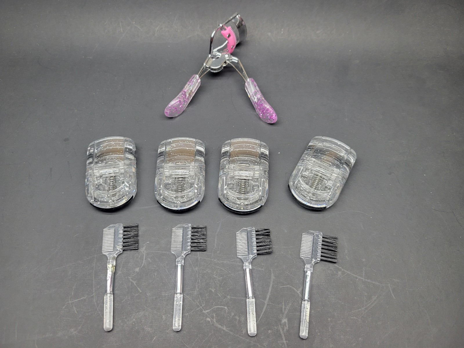Eyelash Curler Set - 1x Curler Plus 4x Mini Plastic Eyelash Curler & Brow Brush
