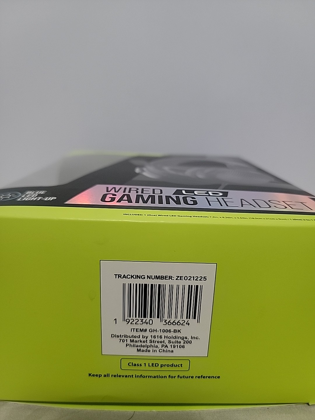 Titan Wired LED Gaming Headset Blue Light-up