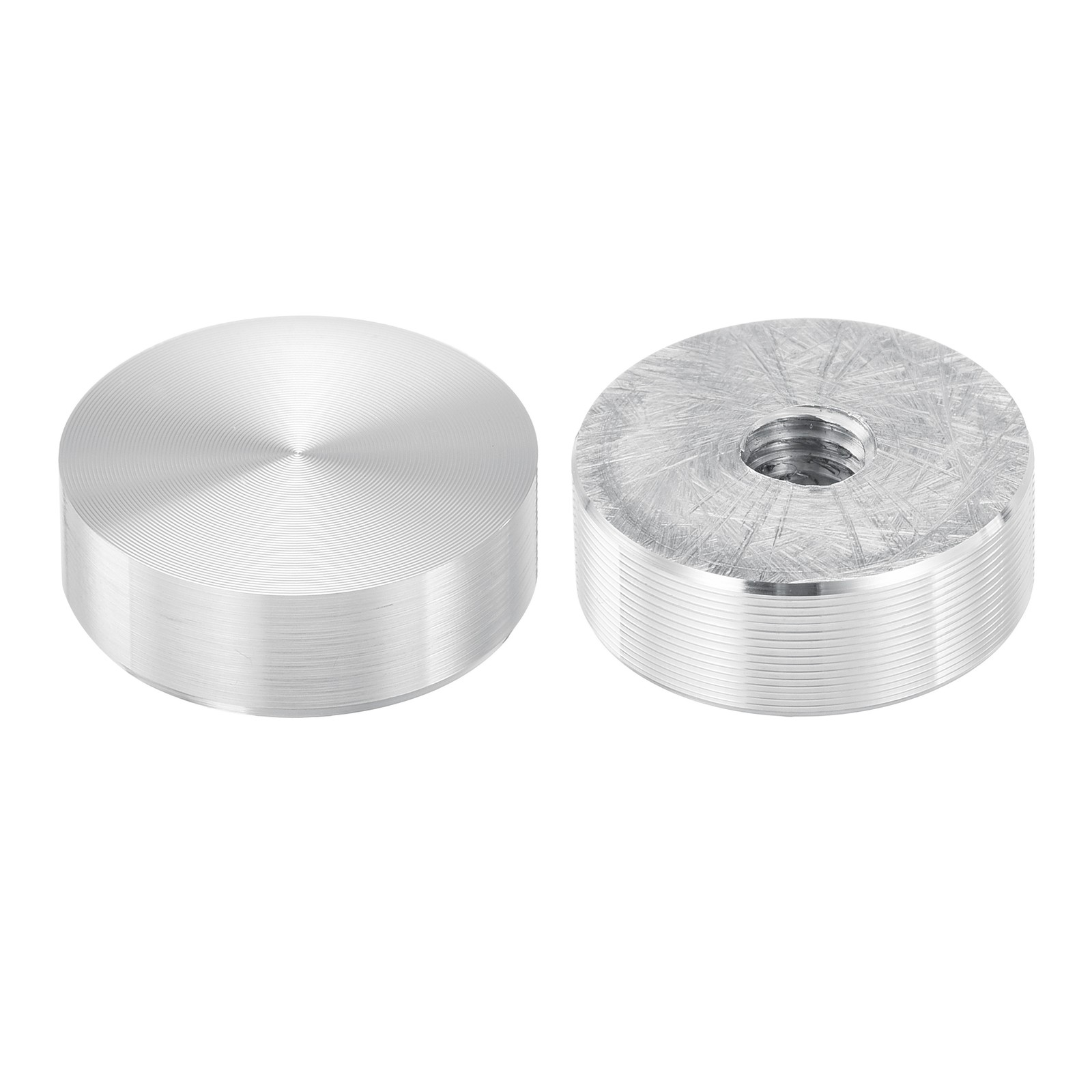 M6 Thread 20mm Diameter Round Shape Aluminum Disc Hardware 2pcs, Silver