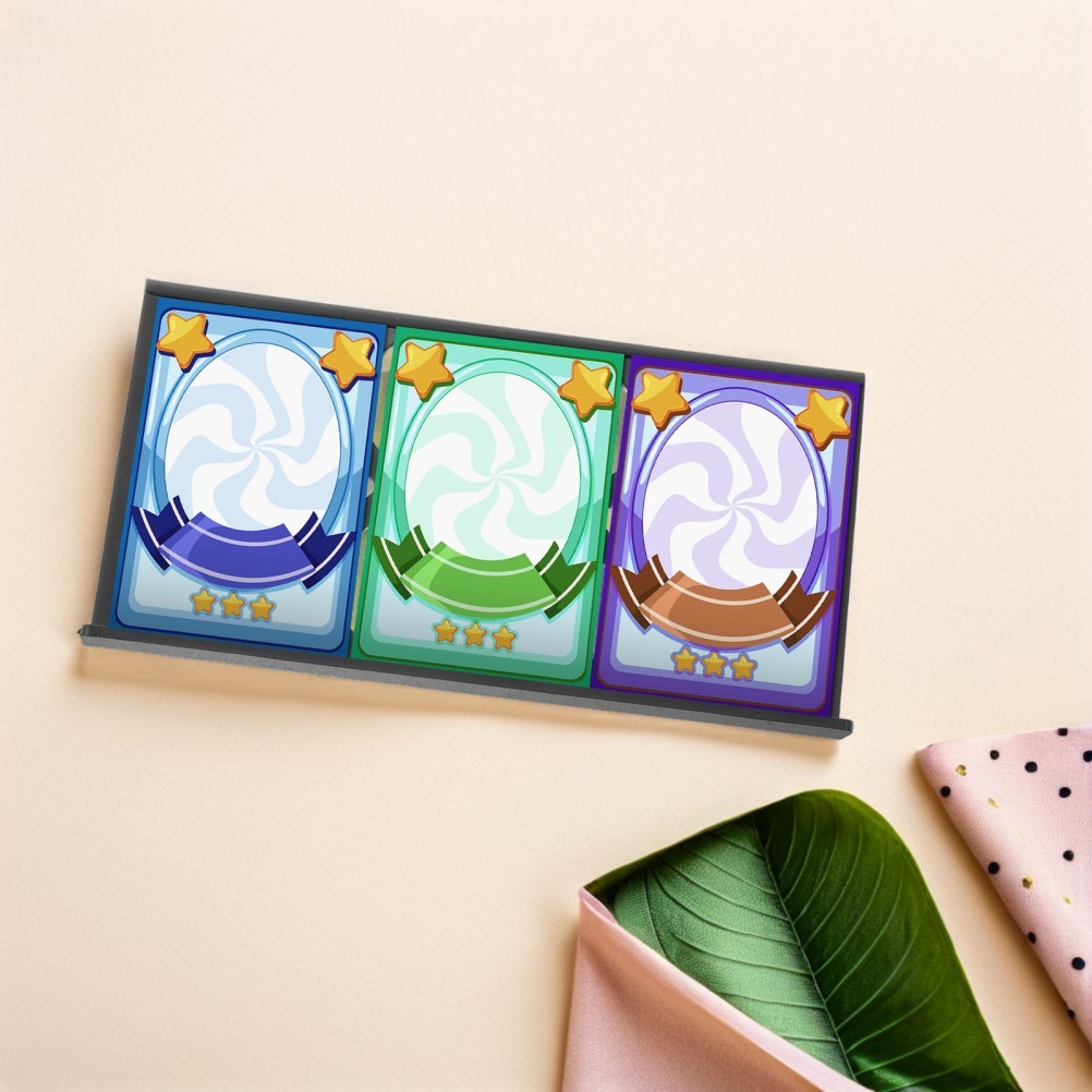 4Pcs Stackable Black Acrylic Card Display Riser for Trade Show and Conventions