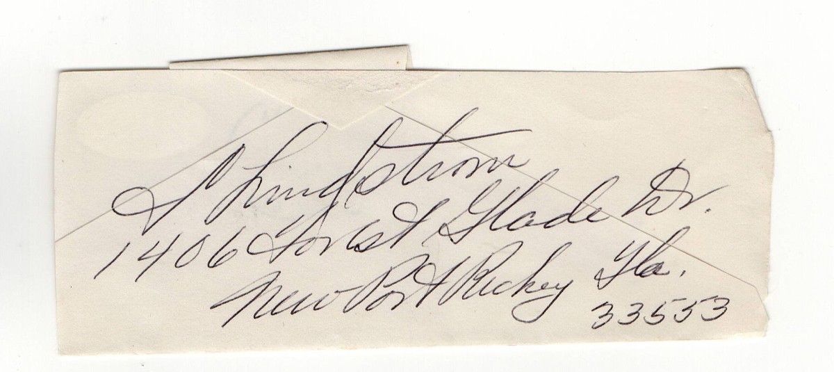 Freddie Lindstrom Autographed Small Cut Signature Giants Pirates JSA CB19777