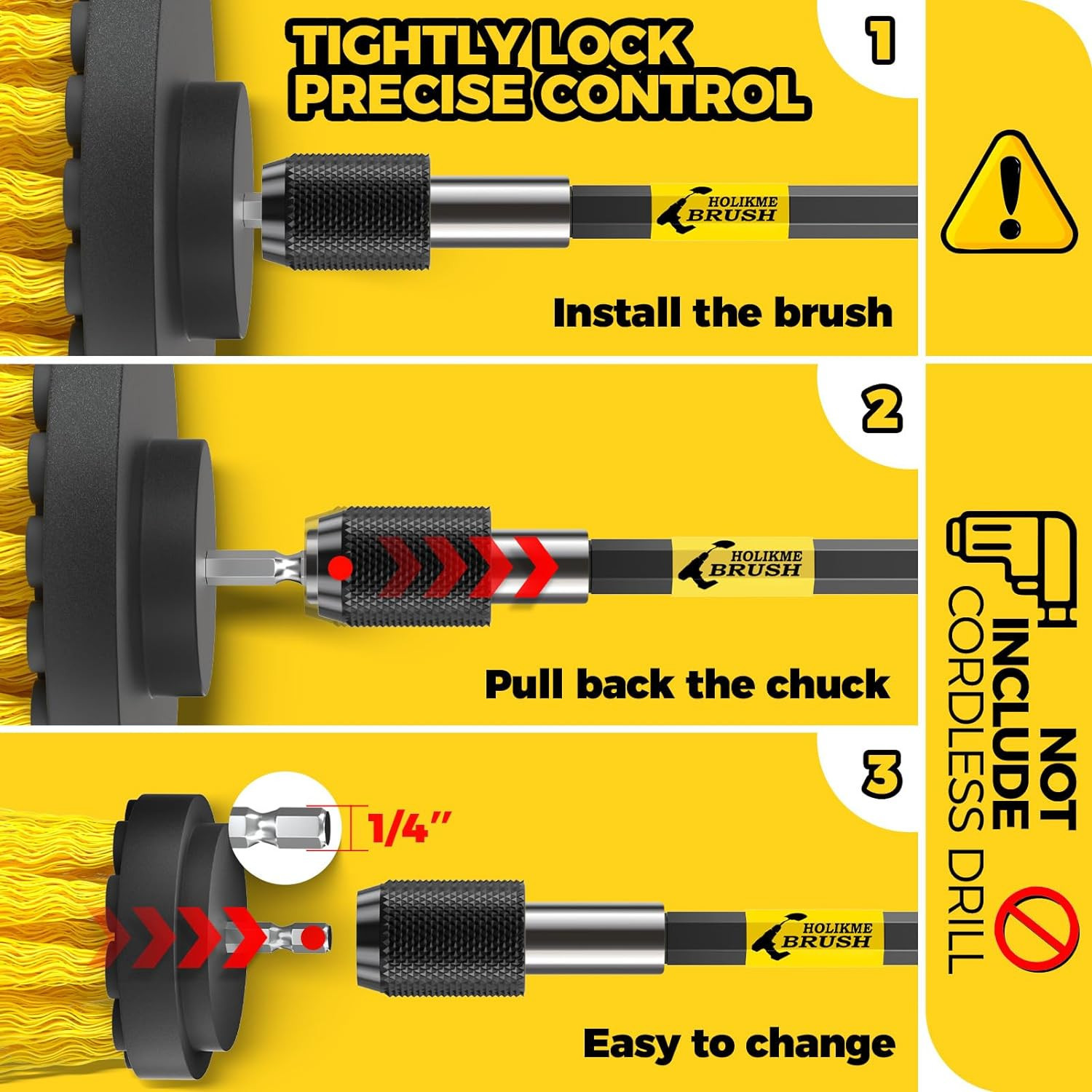 6Pack Drill Brush Power Scrubber Cleaning Brush Extended Long Attachment Set All