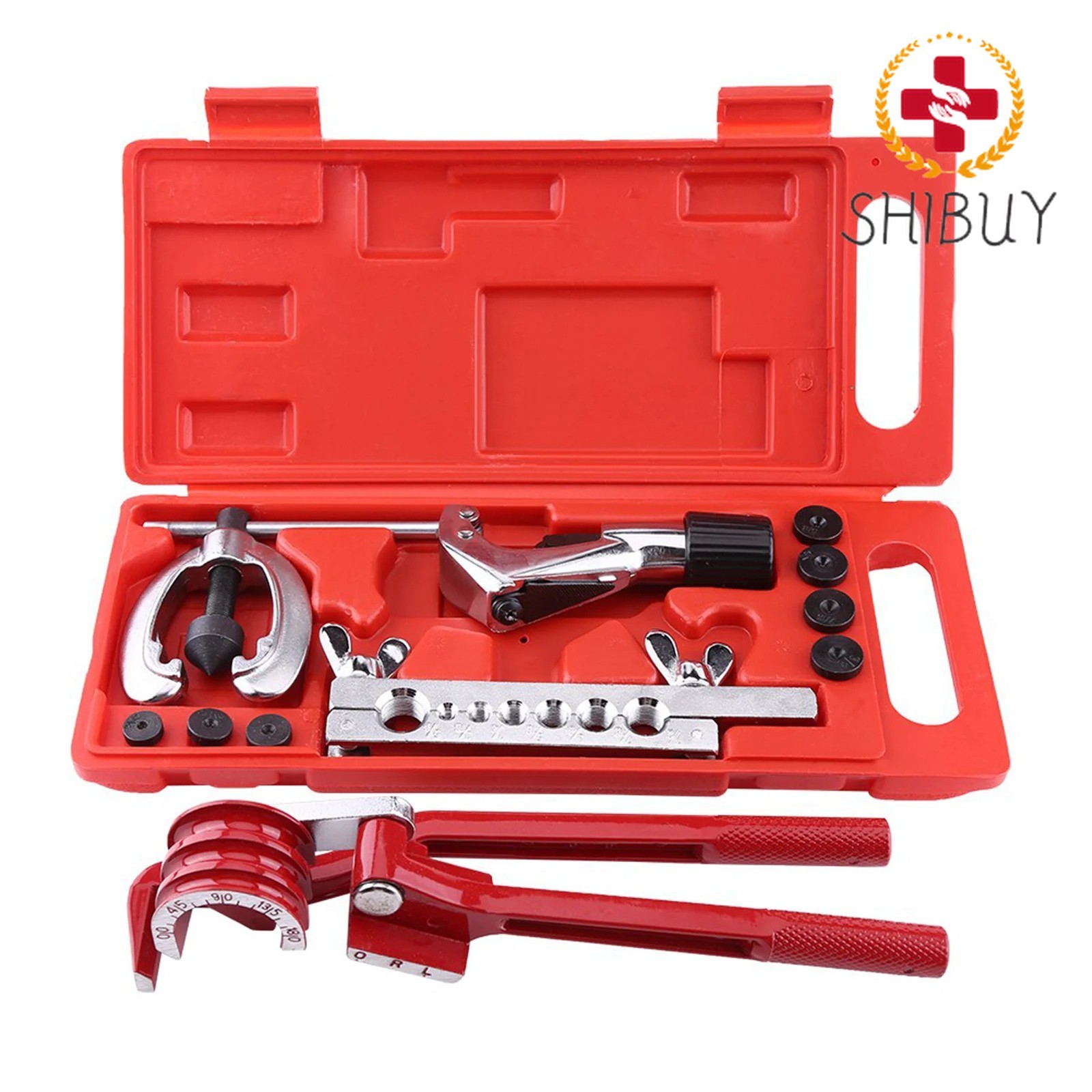 Pipe Flaring Kit Brake Fuel Tube Repair Flare Kit with Cutter Bending Tool 11Pc