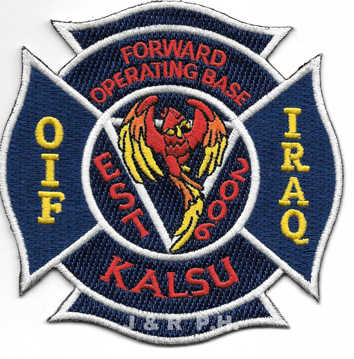 Iraq - O.I.F.  Kalsu  blue  Fire - Rescue  (4" x 4" size) fire patch