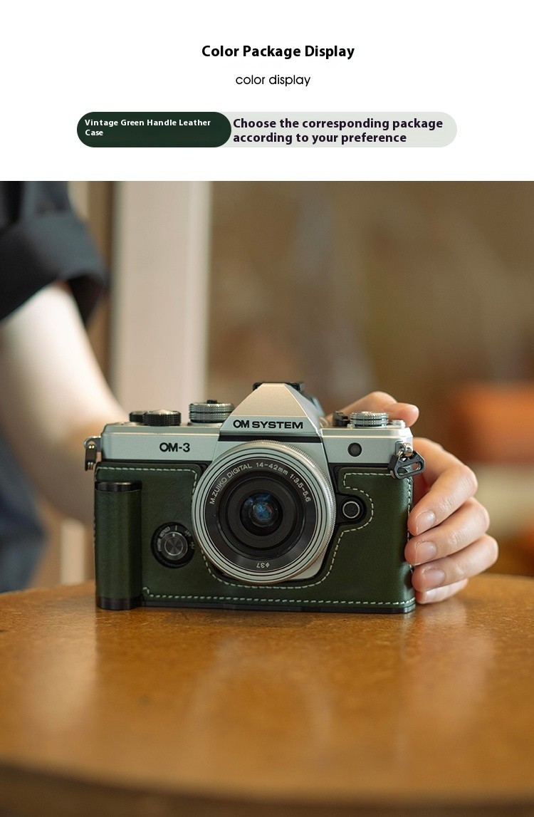 Camera case protective case made of genuine leather is suitable for Olympus OM3