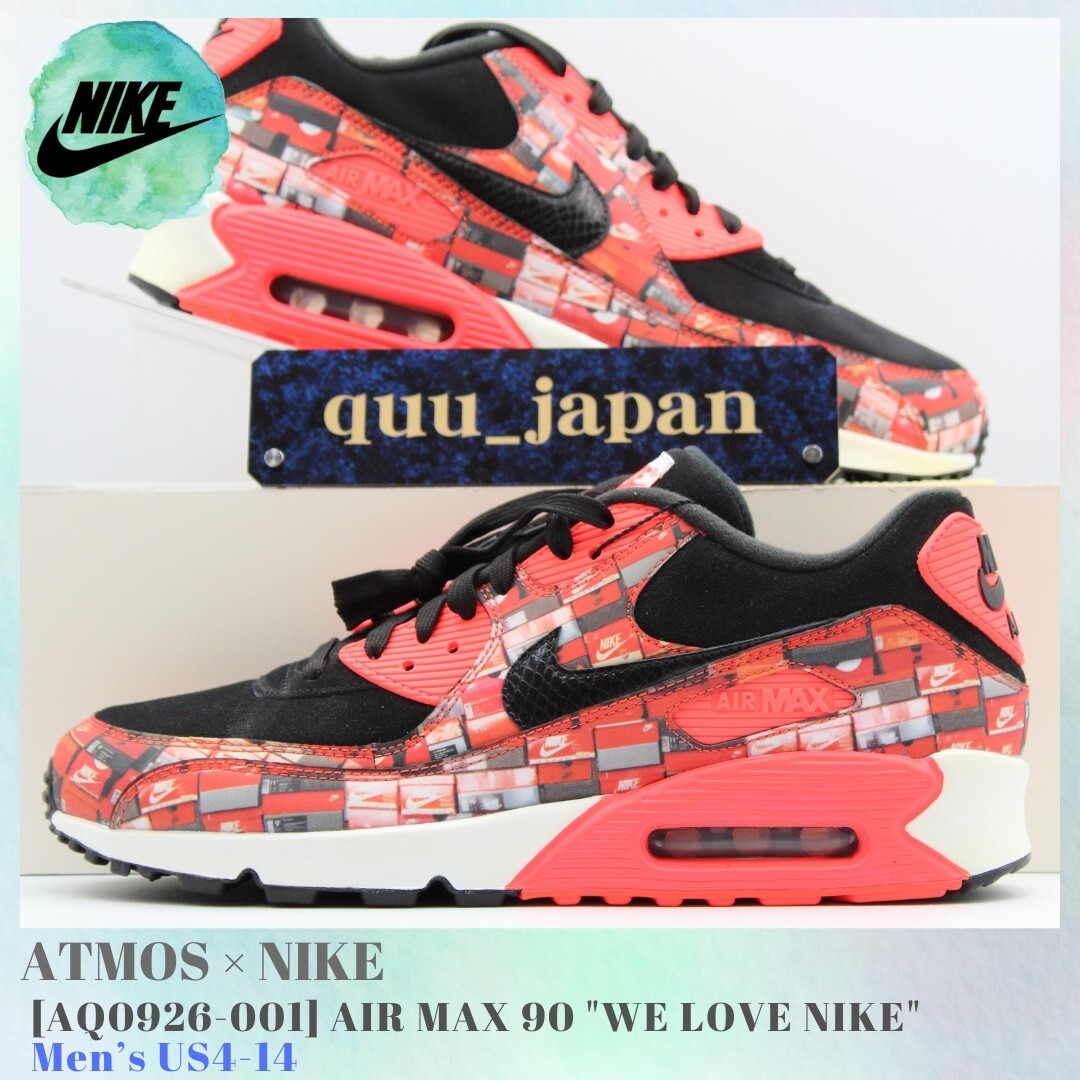 ATMOS × NIKE AIR MAX 90 WE LOVE NIKE AQ0926-001 Men's US4-14 NEW