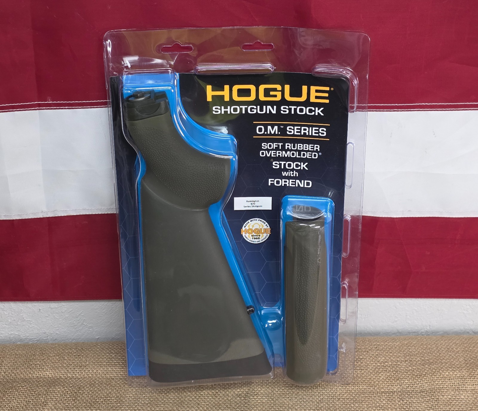 Hogue Remington 870 20 Gauge OverMolded Shotgun Stock Kit/Forend, ODG  - 08217