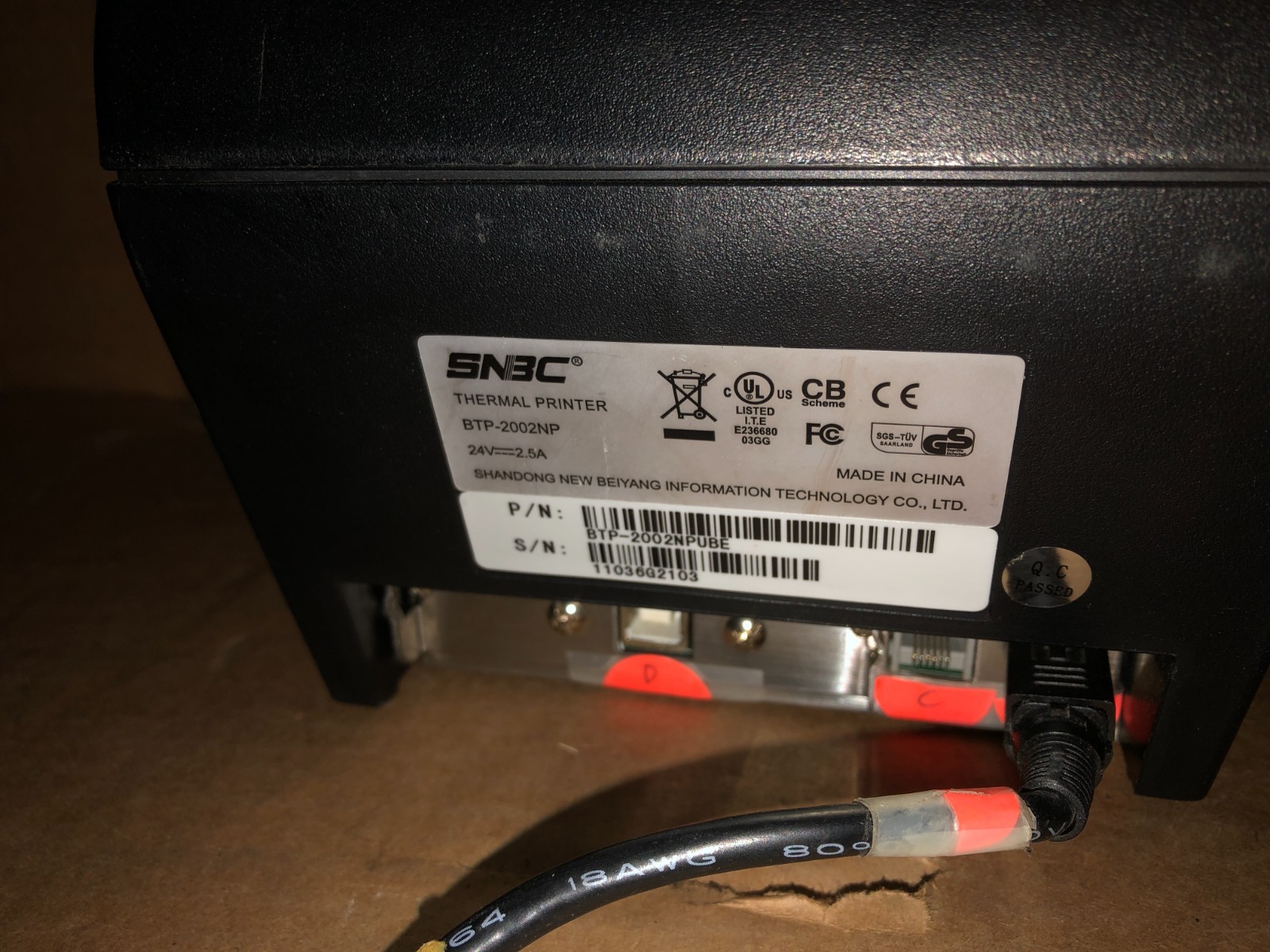 Beiyang SNBC BTP- 2002NP POS Thermal Receipt Printer USB