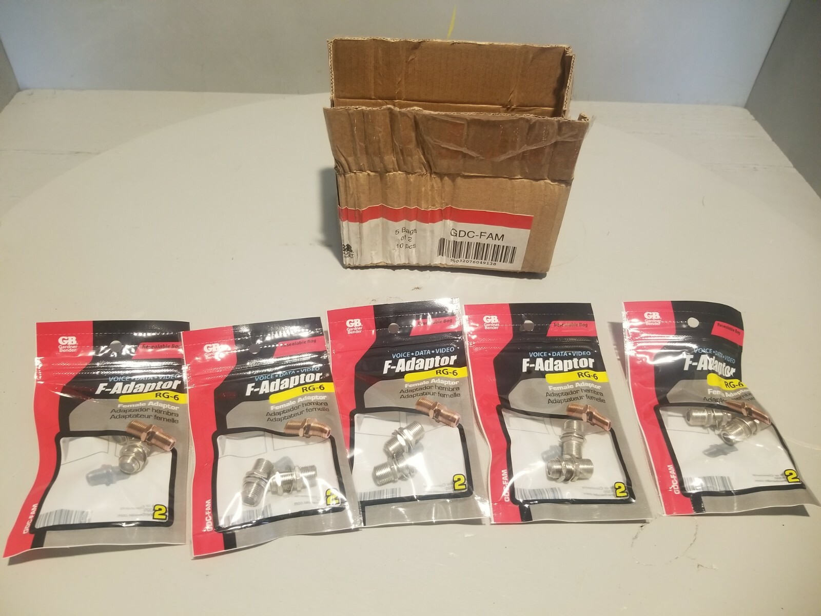 Box of 5 Gardner Bender F-Adapter, 2pk, GDC-FAM