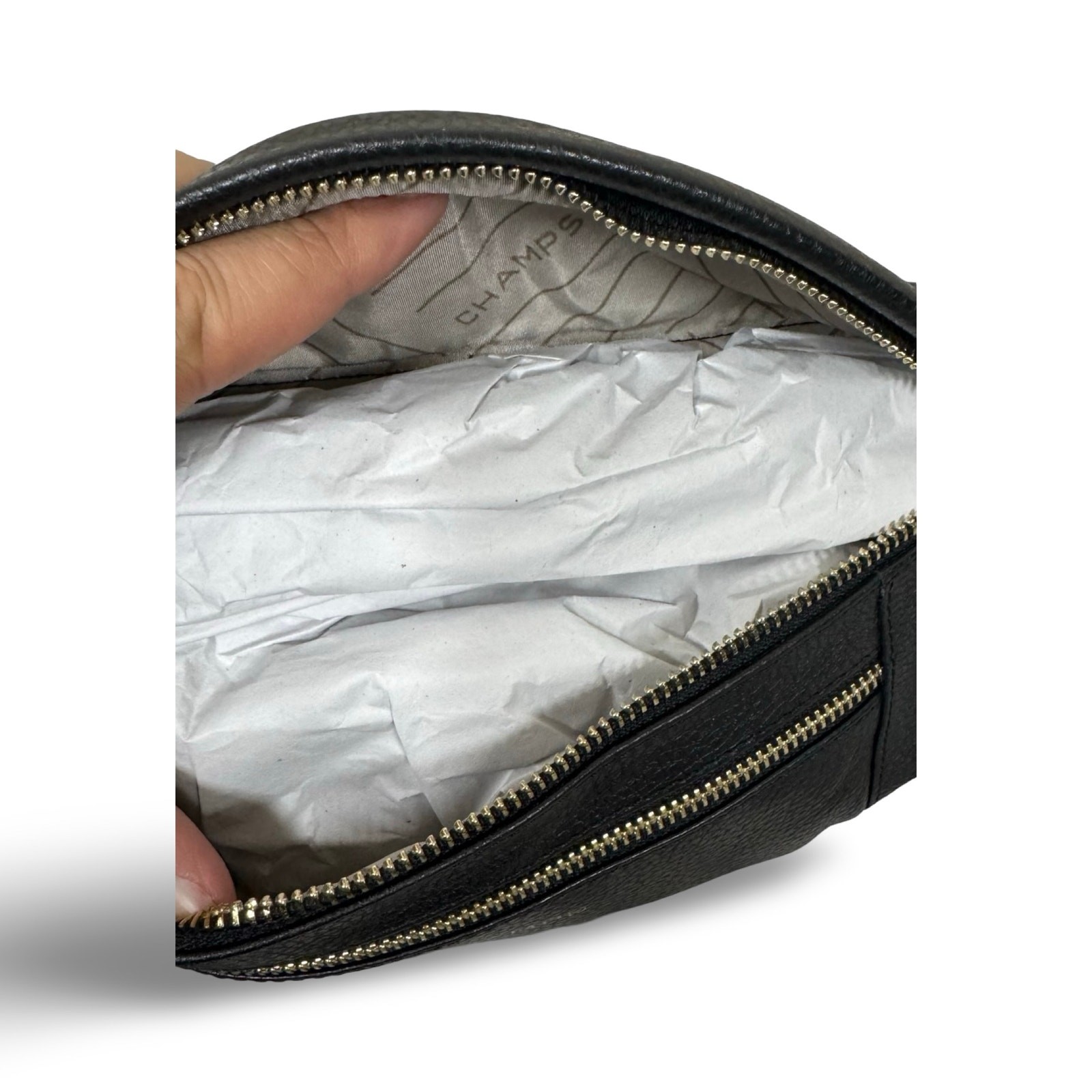 CHAMPS Leather Waist-Pack- Black