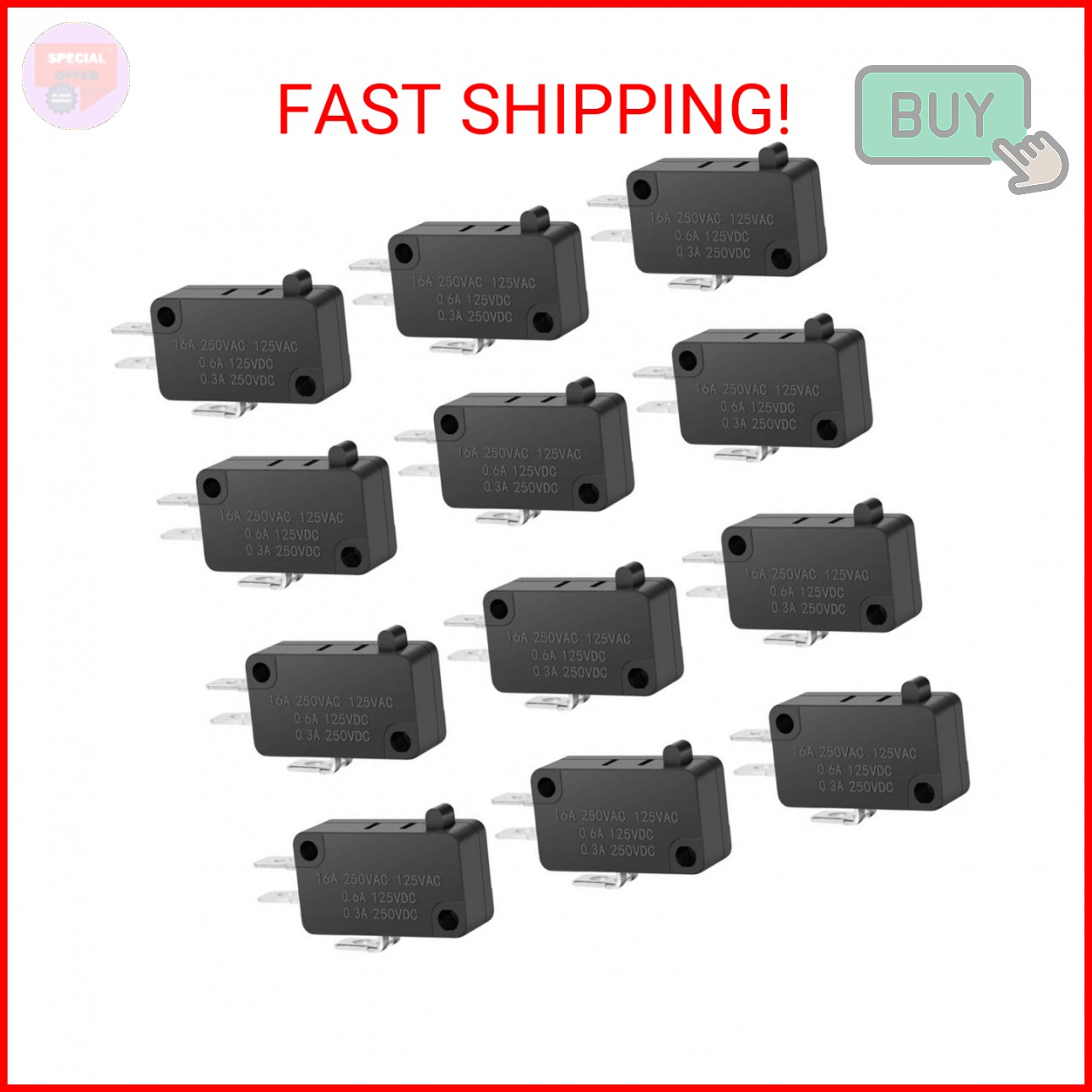 125V/250V 16A SPDT Snap Action Button Micro Limit Switch for Microwave Oven Door