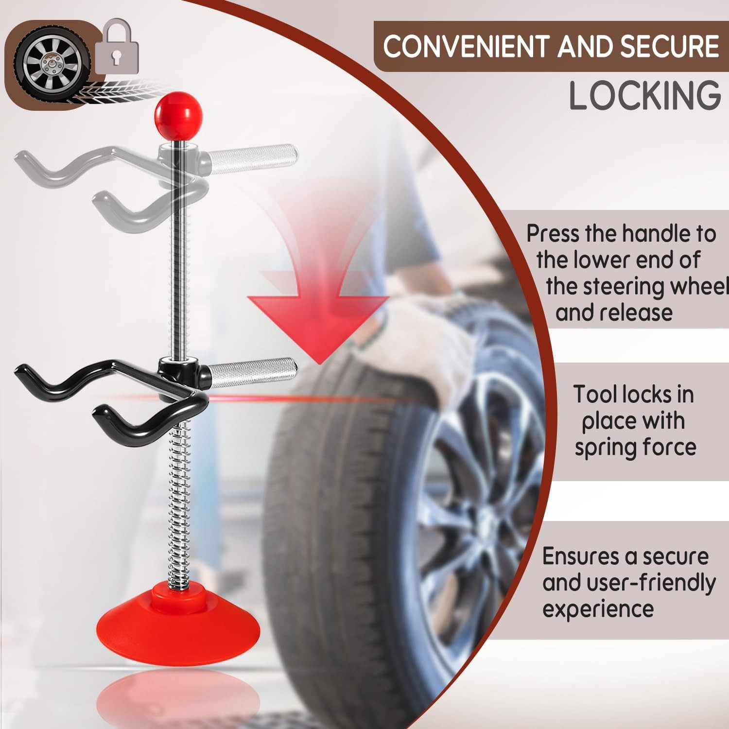 14" Steering Wheel Holder Alignment Adjustable Car Tool for Most Trucks/Buses