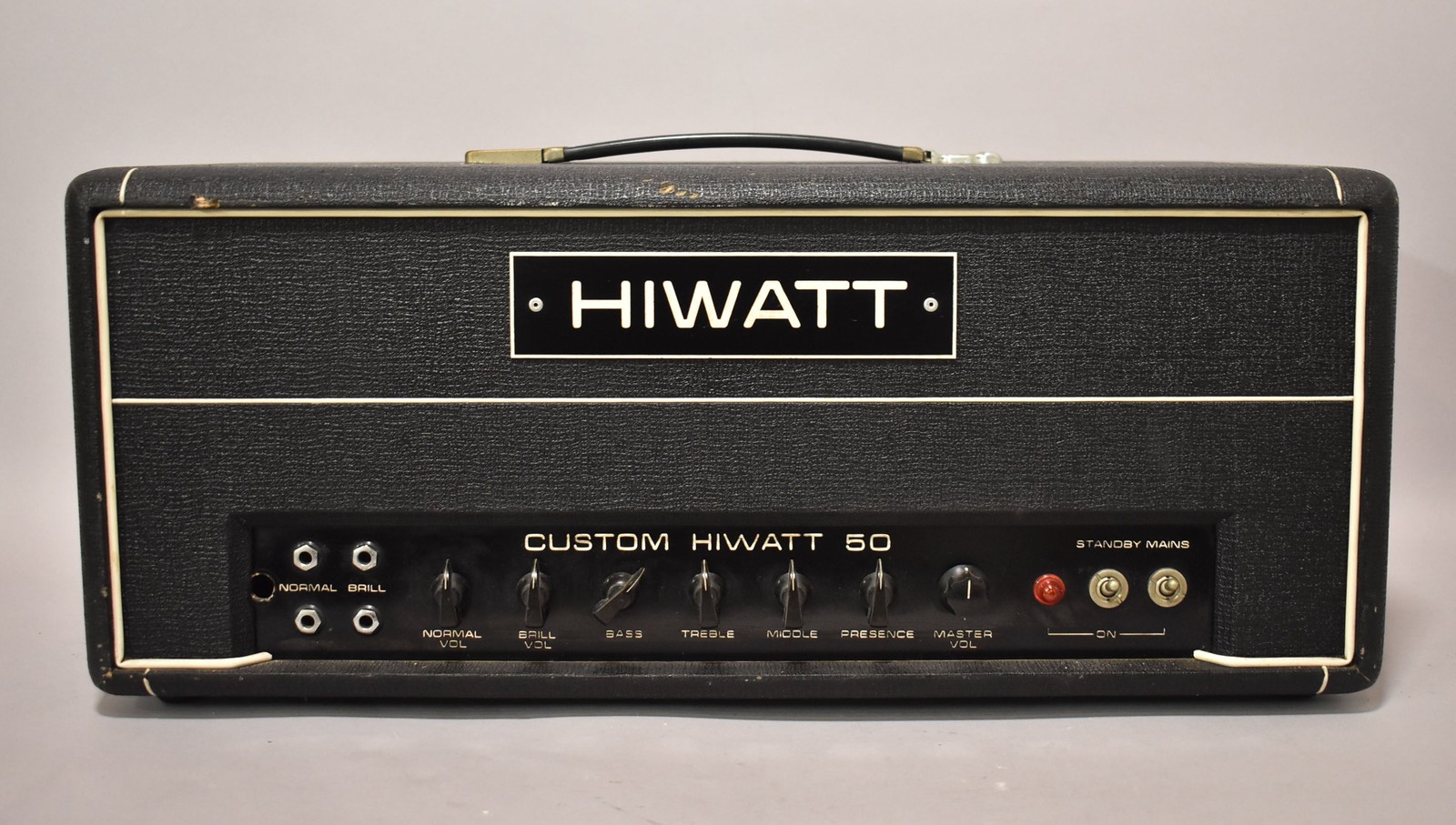 1972 Hiwatt DR504 50-Watt Amplifier Head Hylight Black