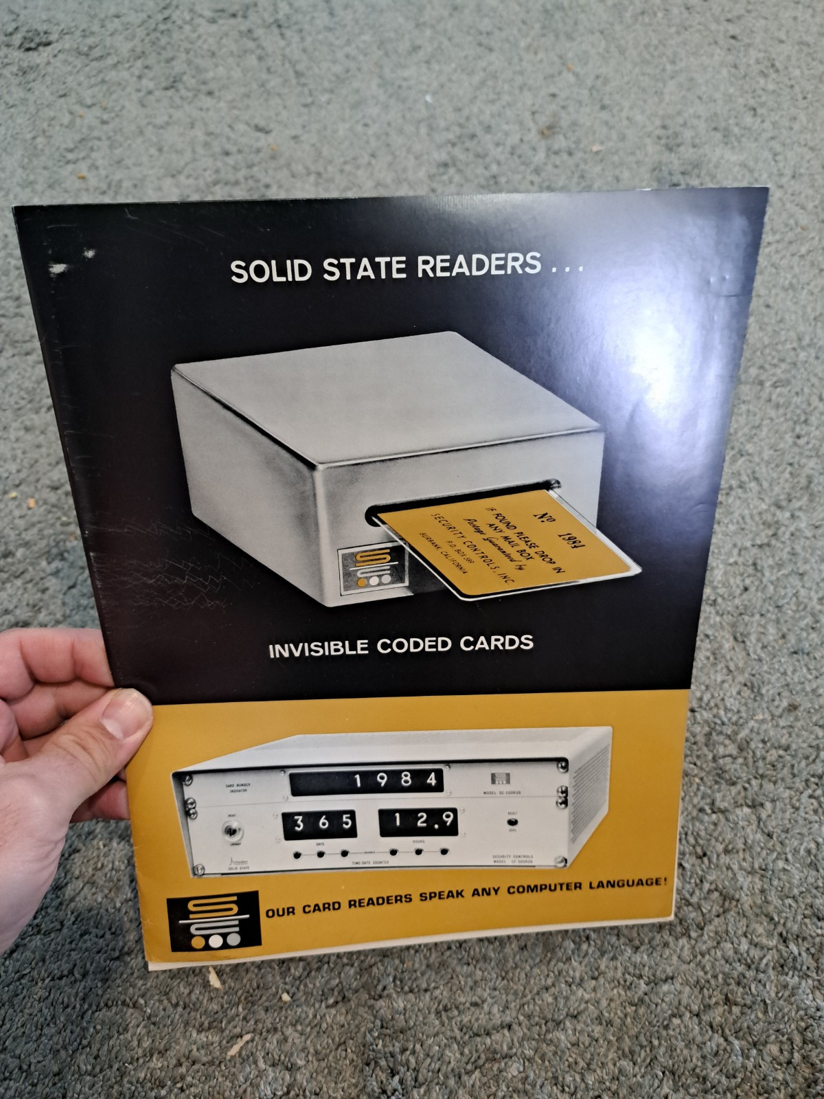 Vintage Security Controls Inc Solid State Readers Invisible Coded Cards Brochure