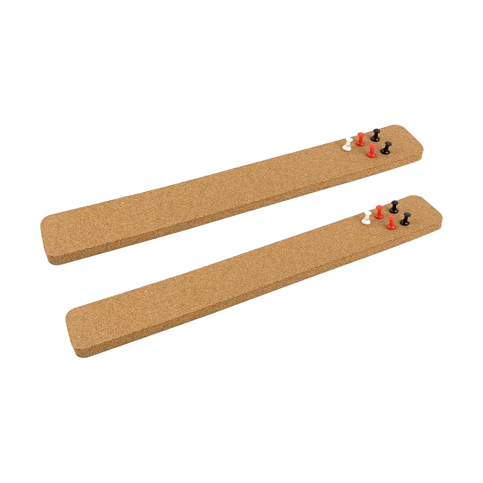 2 Pcs Felt Pin Bulletin Cork Board Bar Strips 15 15 inches x 2 inches, Brown