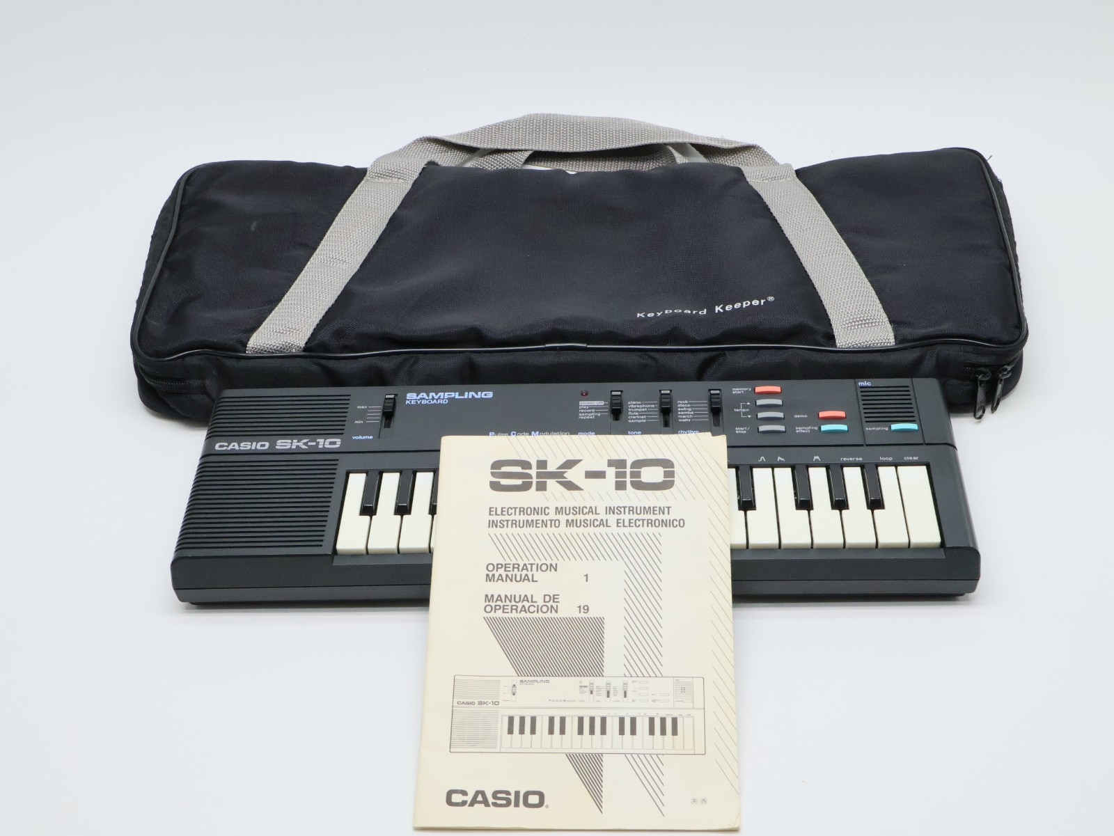 RARE Casio SK-10 Sampling Keyboard 32 Mini-Keys W/Case & Manual - Tested, CLEAN!