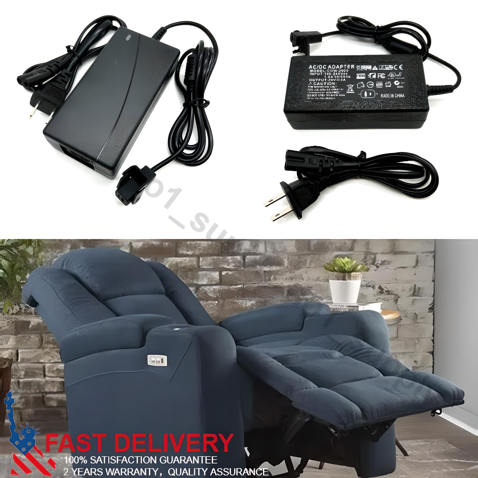 NEW Power Recliner Power Supply AC/DC Switching Transformer 2-pin 29V 2A Adapter