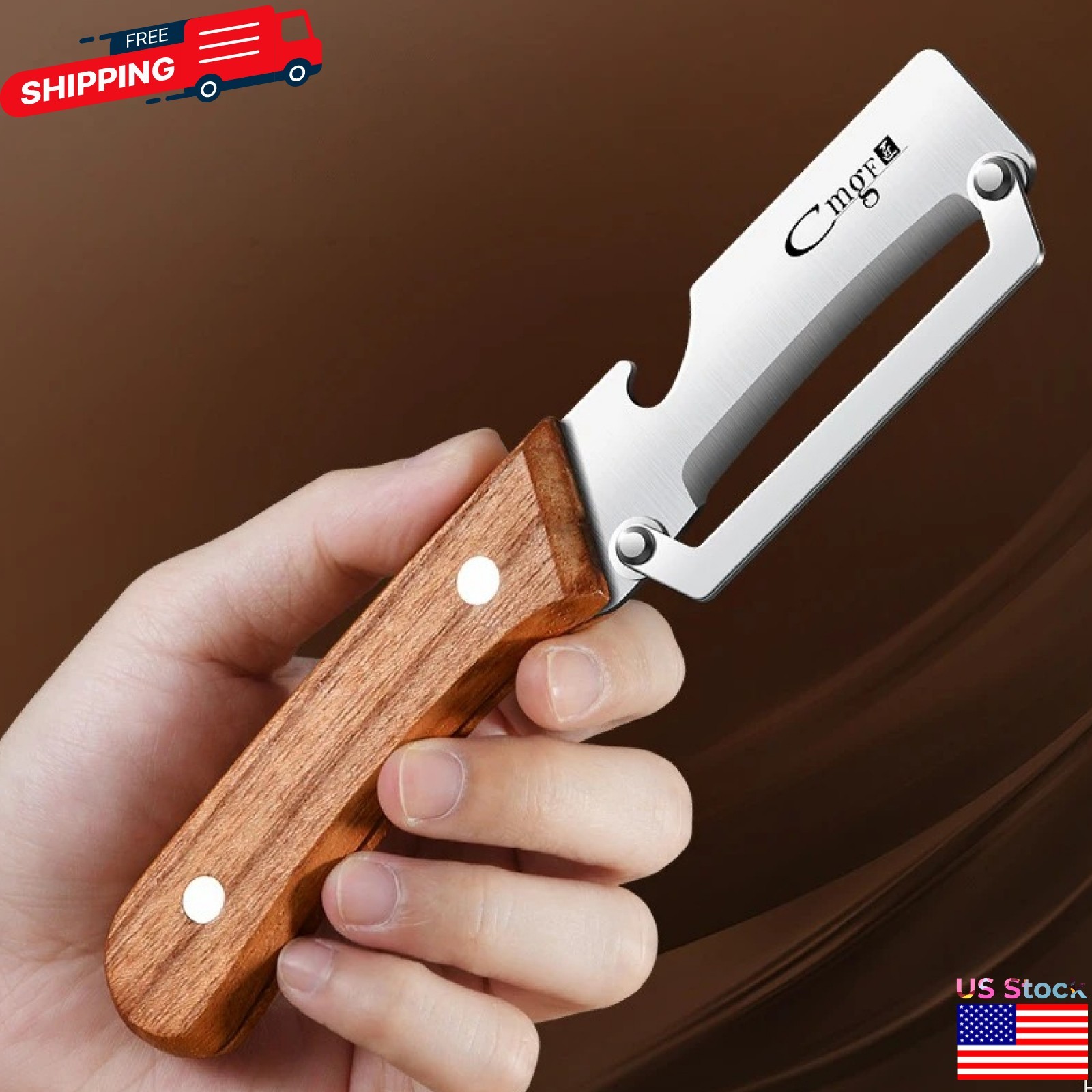 1 Pc Stainless Steel Peeler with Wooden Handle – Fruit & Vegetable Slicer-NEW