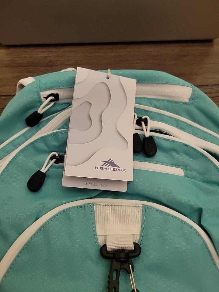 High Sierra Loop Backpack 33L Tablet Sleeve, Bottle Pocket Blue/Gray/White