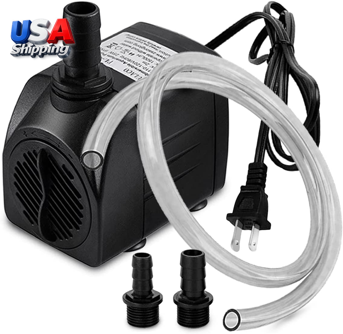 400GPH Submersible Pump with 5 Ft Tubing, (1500L/H 25W) Durable Fountain Water P