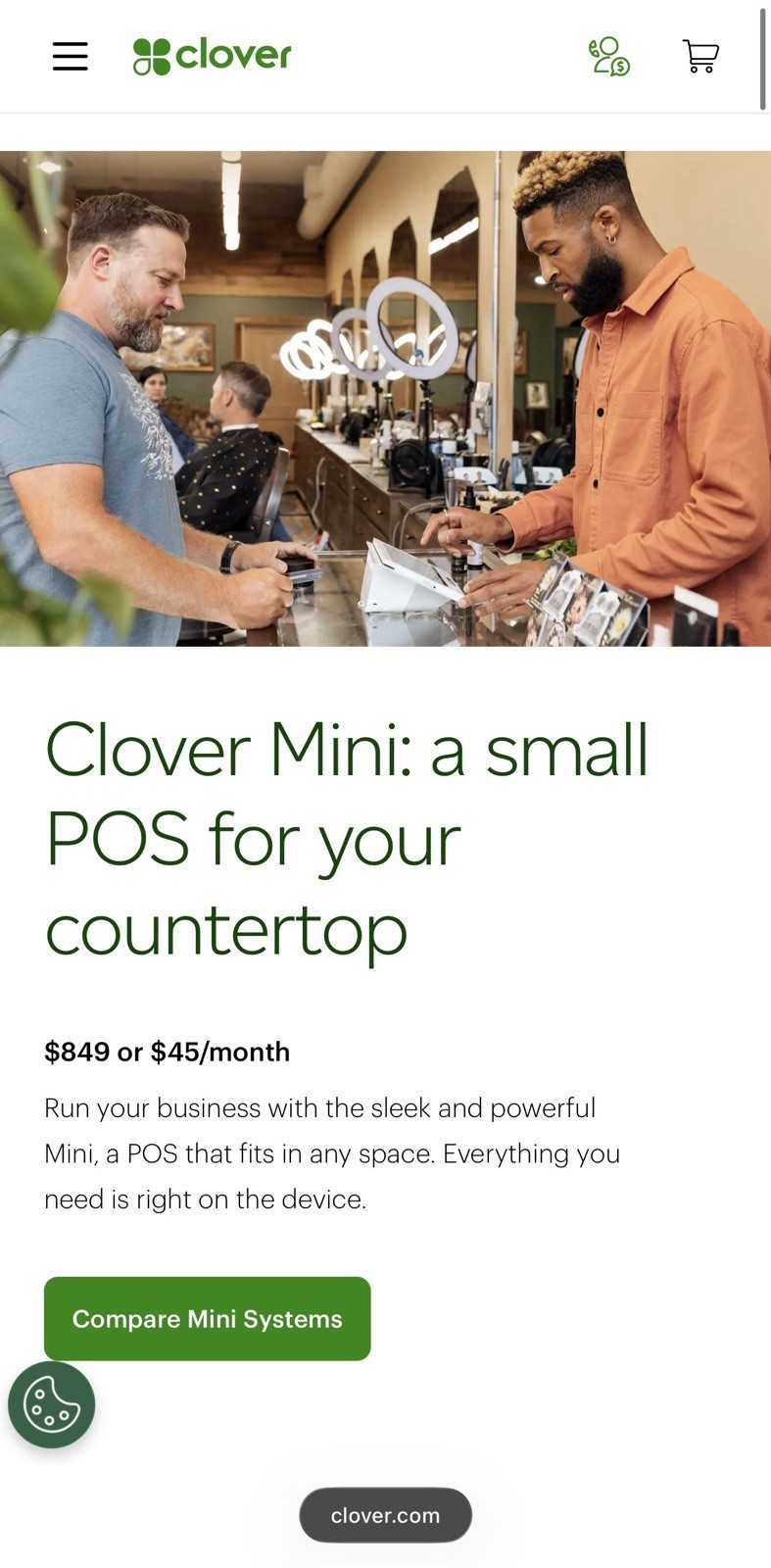 Clover Mini POS Countertop System Model C305