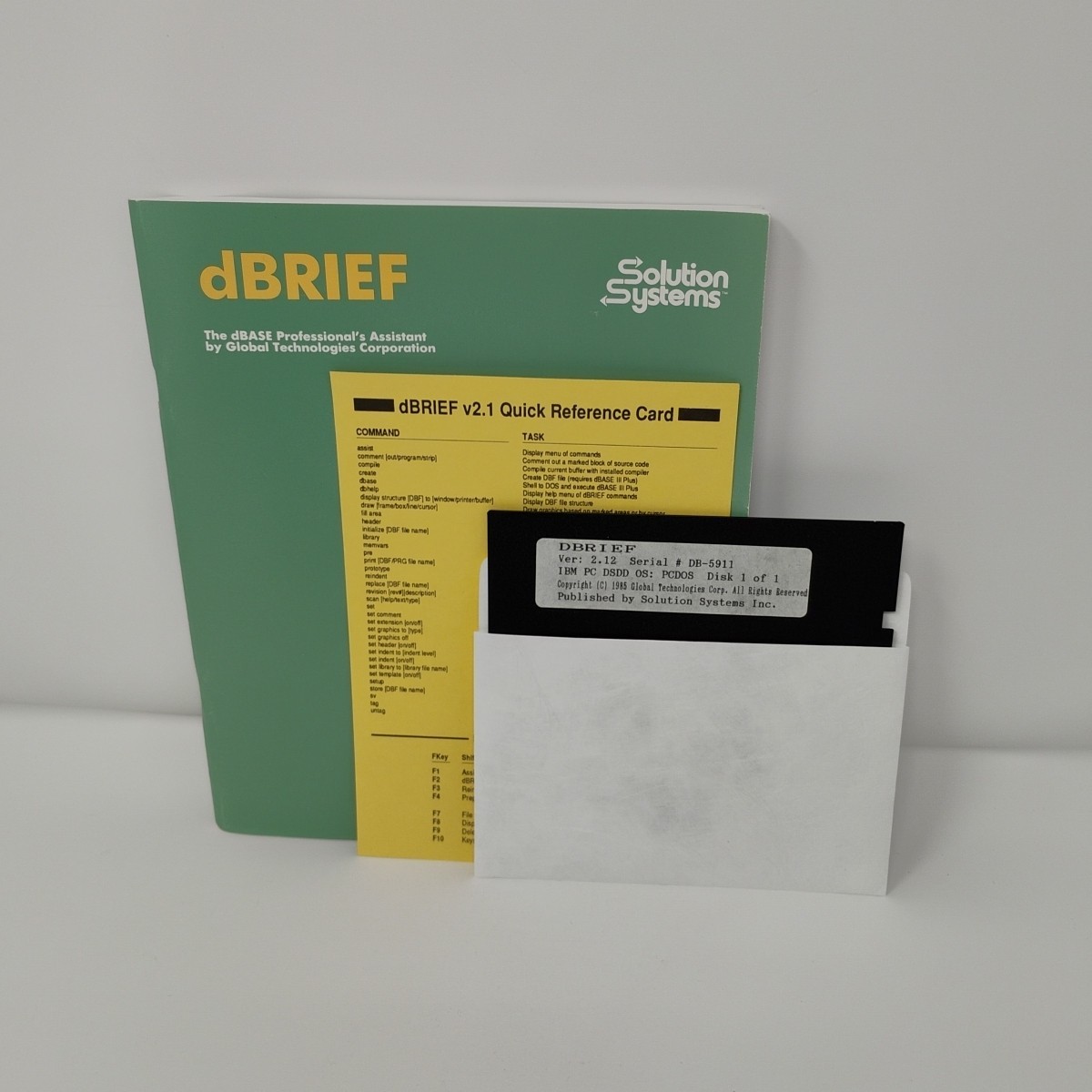 dBrief Version 2.12 Solution Systems IBM PC 5.25" Floppy Disk dBase Assistant