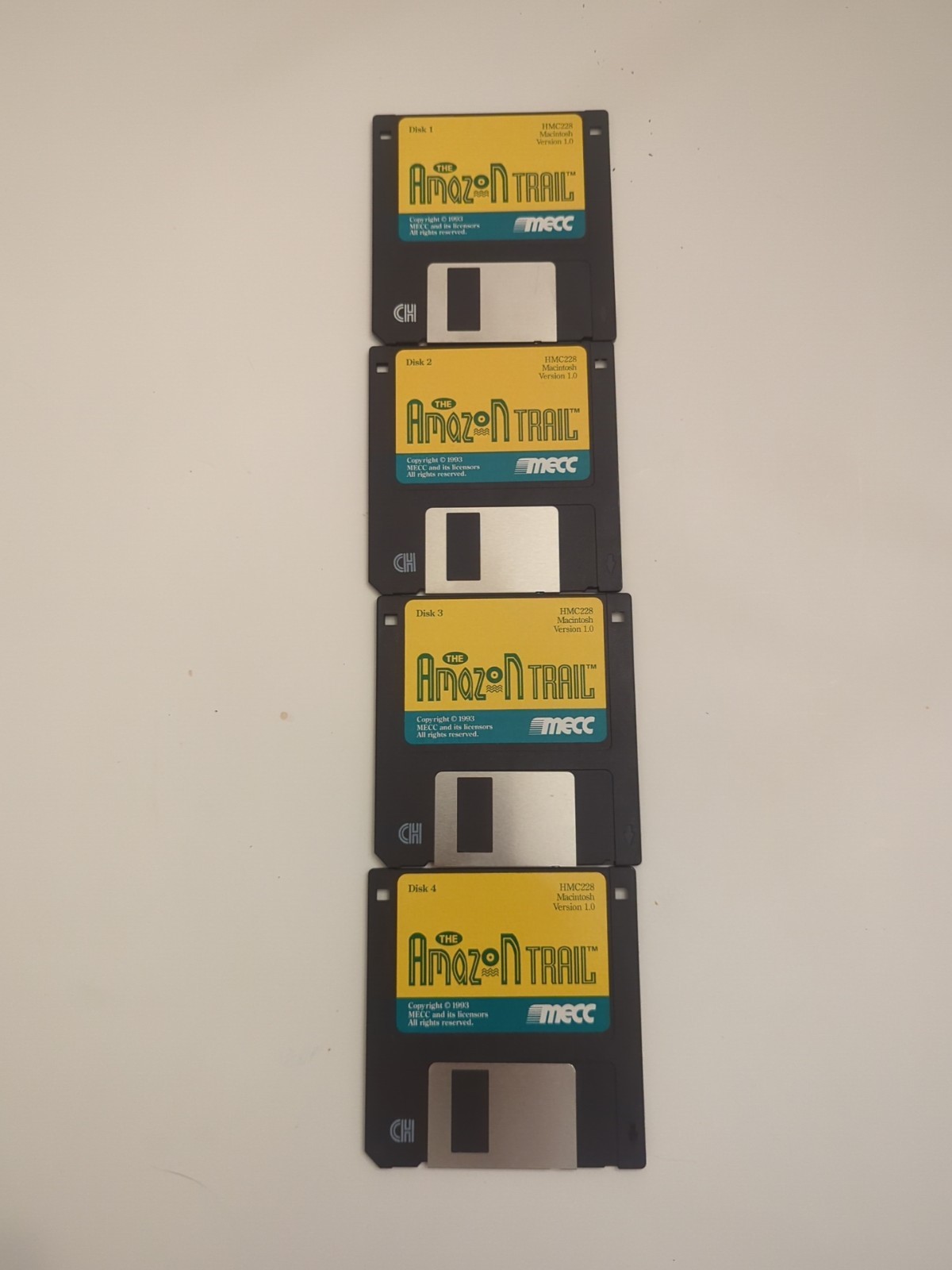 Amazon Trail 3 Floppy Disk Set MECC 1993 Disk 1 - 4 Complete No Box Just Games