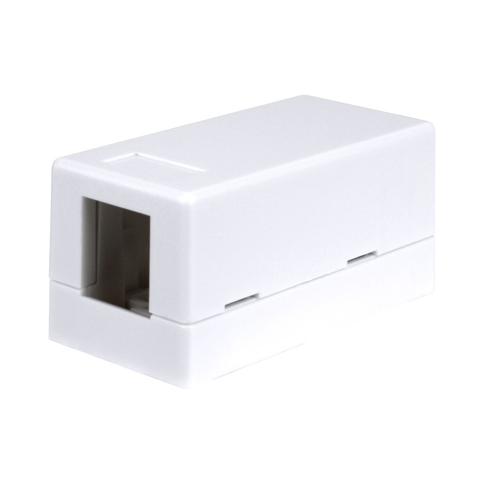 Construct Pro Single Surface-Mount Jack Box (Adhesive Back, White)