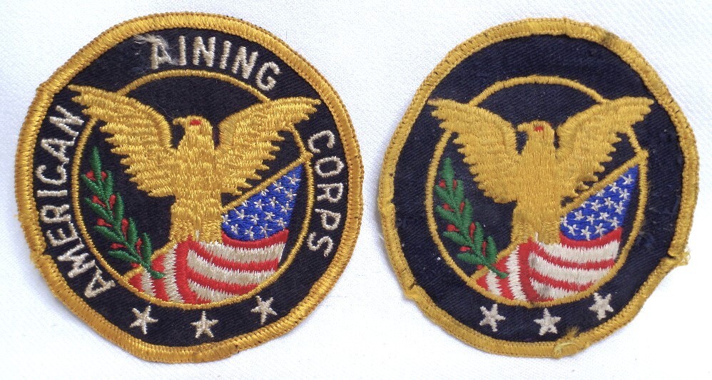RARE LOT 2 EARLY VINTAG US AMERICAN TRAINING CORPS EAGLE FLAG OLIVE BRANCH PATCH