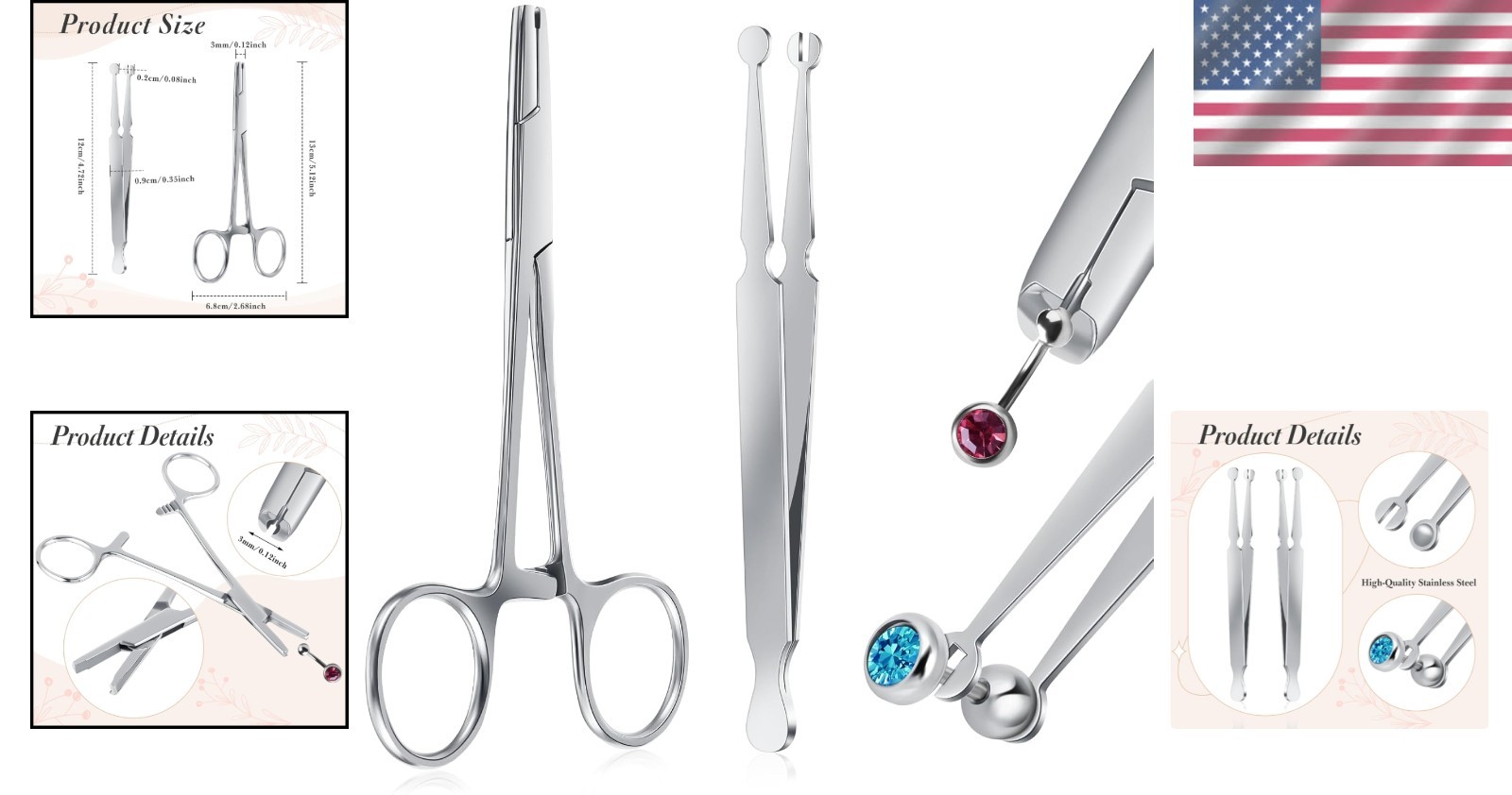 Stainless Steel Piercing Tools Set
