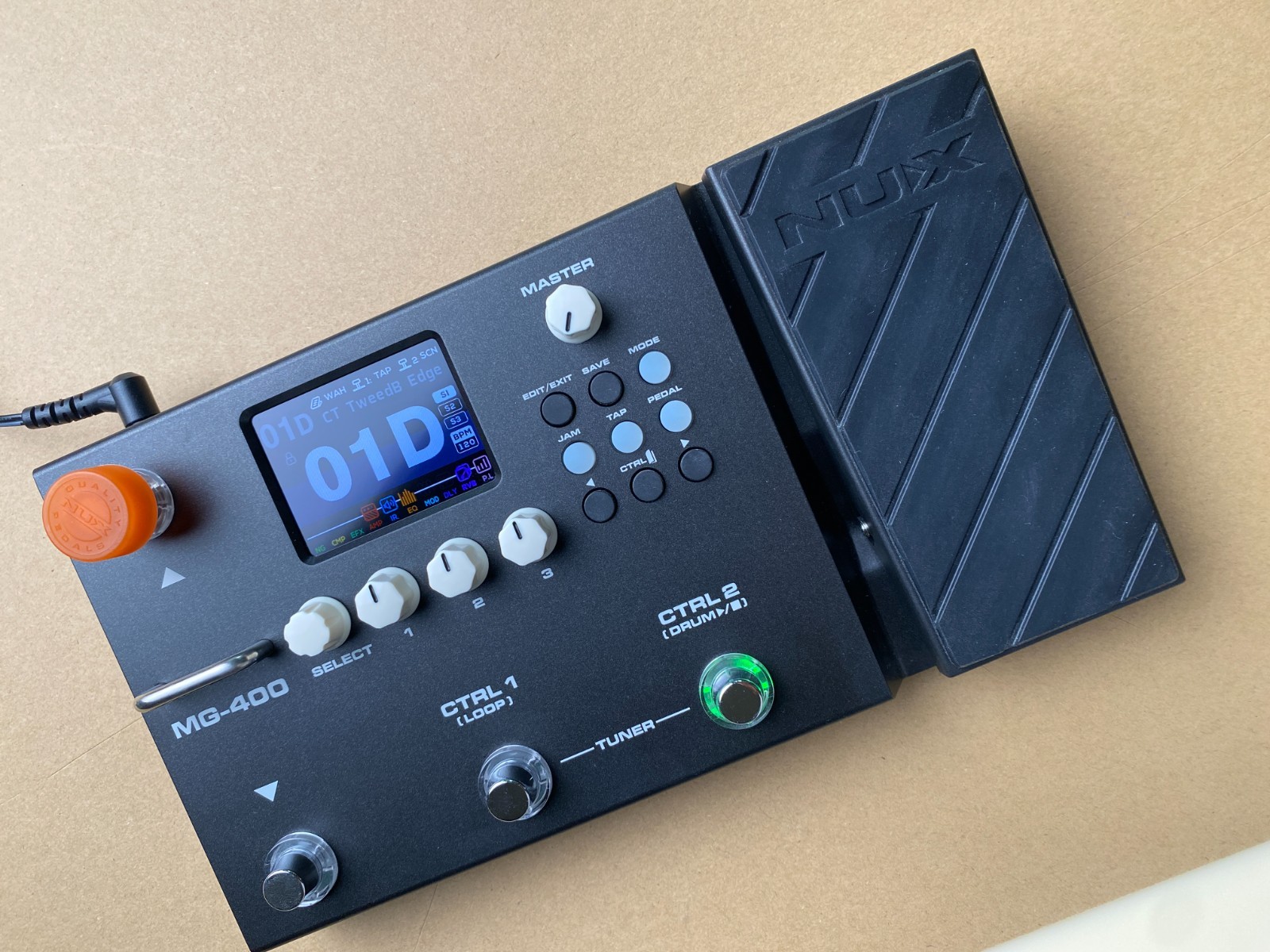 NUX MG-400 Dual DSP Modeling Guitar and Bass Effect Processor Pedal Black