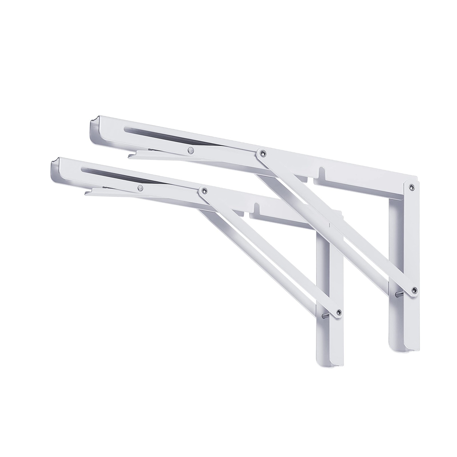 2 Pack 12 inch White Folding Shelf Brackets 330 lb Load Heavy Duty DIY