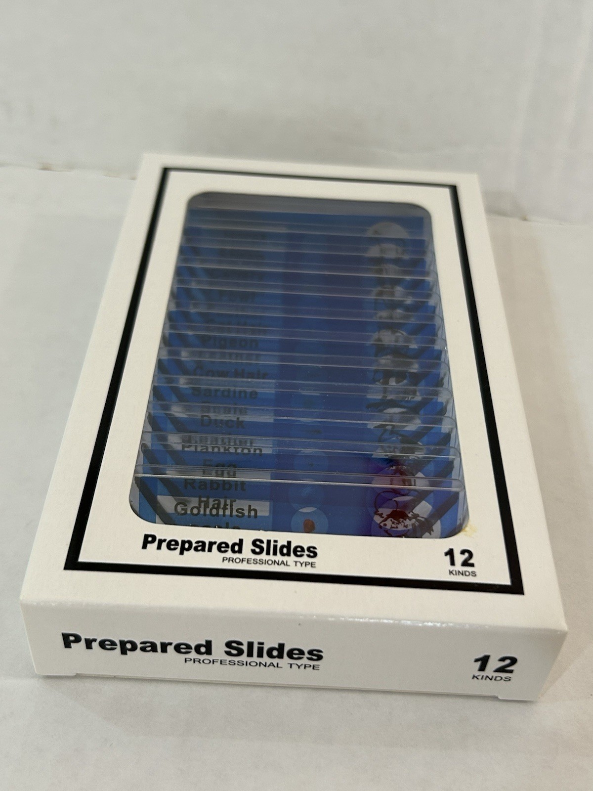48 Pcs Prepared Microscope Slides Specimen Animals Insects Plants Flowers Sample