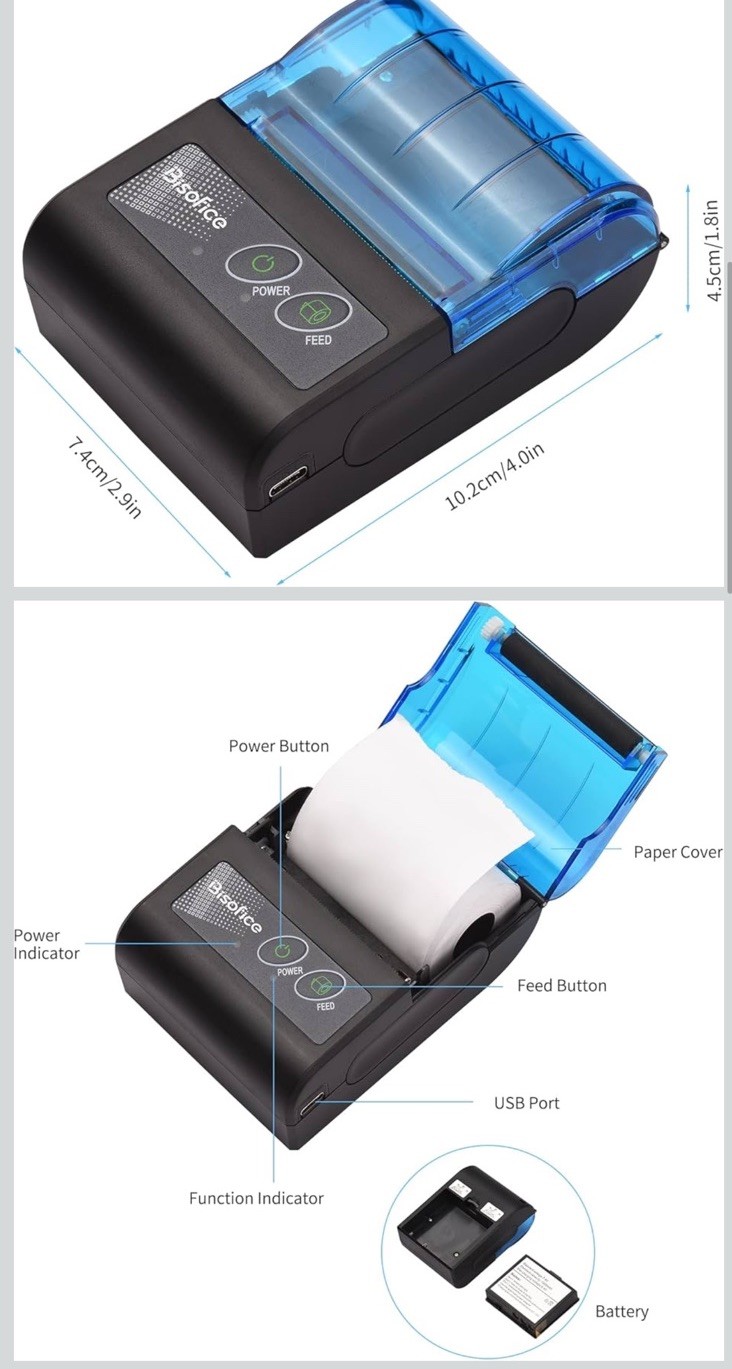 Portable/Wireless Thermal Printer for Android